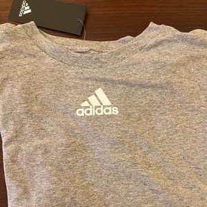 Adidas Youth Boys Short Sleeve Logo T-Shirt Size M Gray Logo NWT